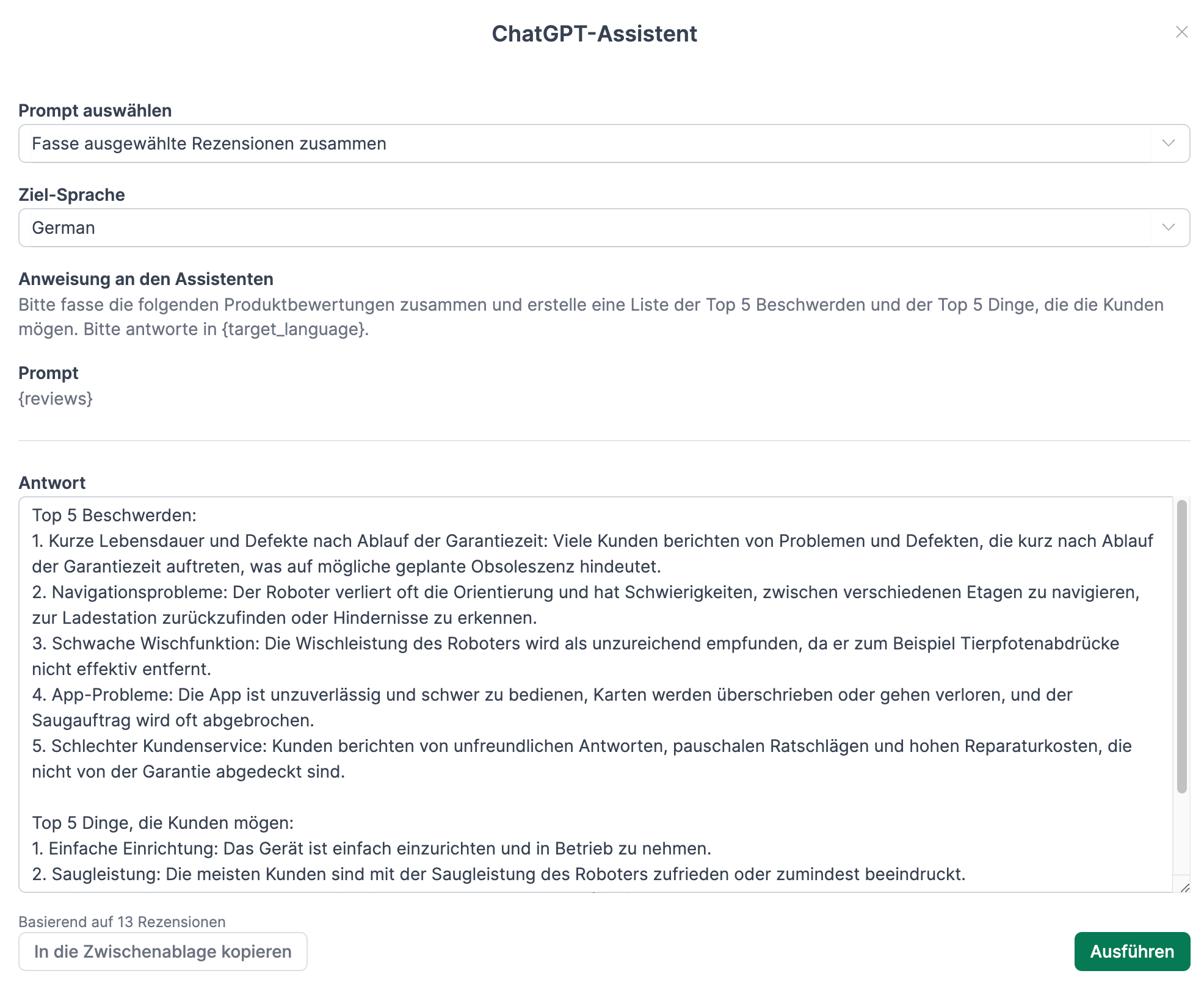 Top 5 Beschwerden und Lob