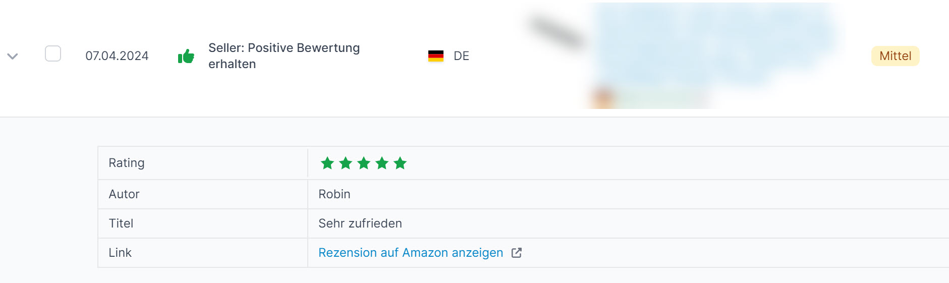 Amazon Hinweis Positive Rezension erhalten zusätzliche Angaben