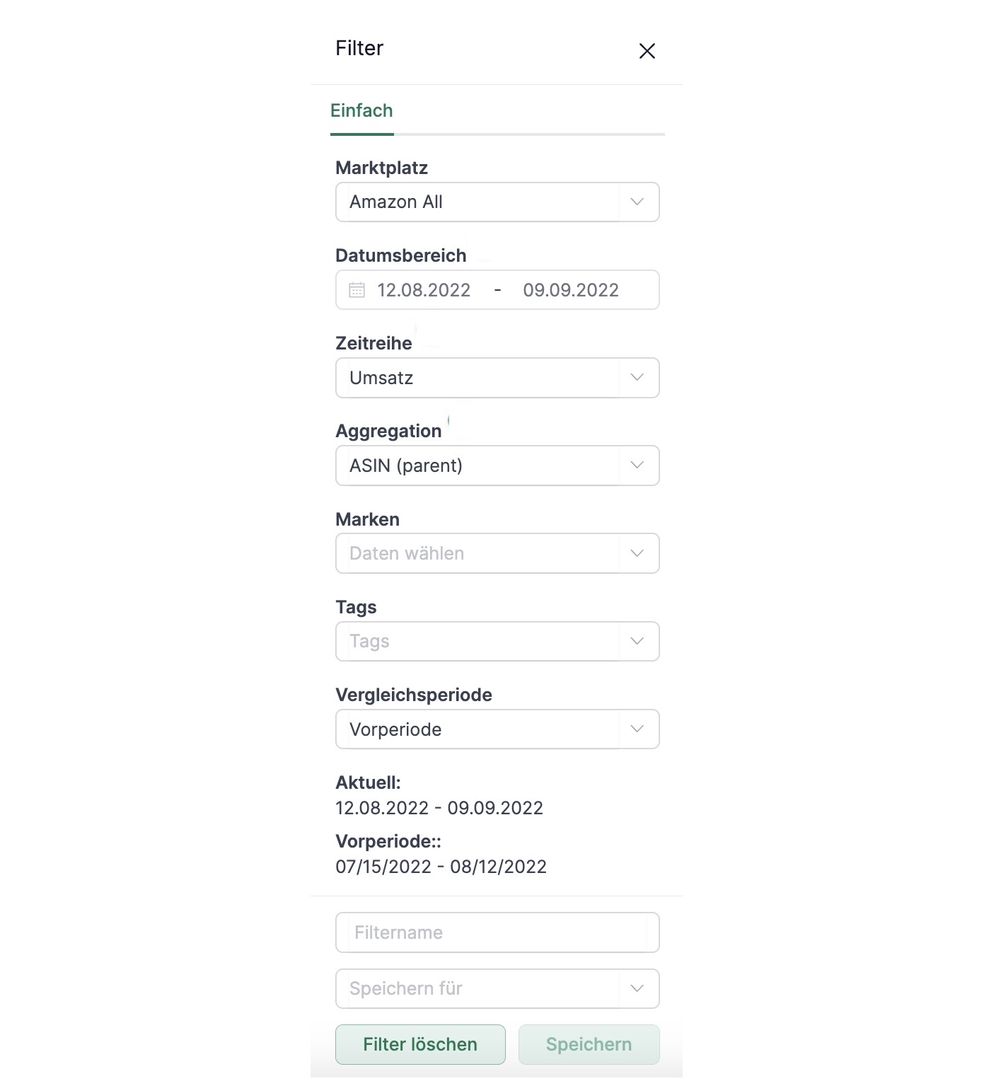 AMALYTIX Seller Analyse Filter