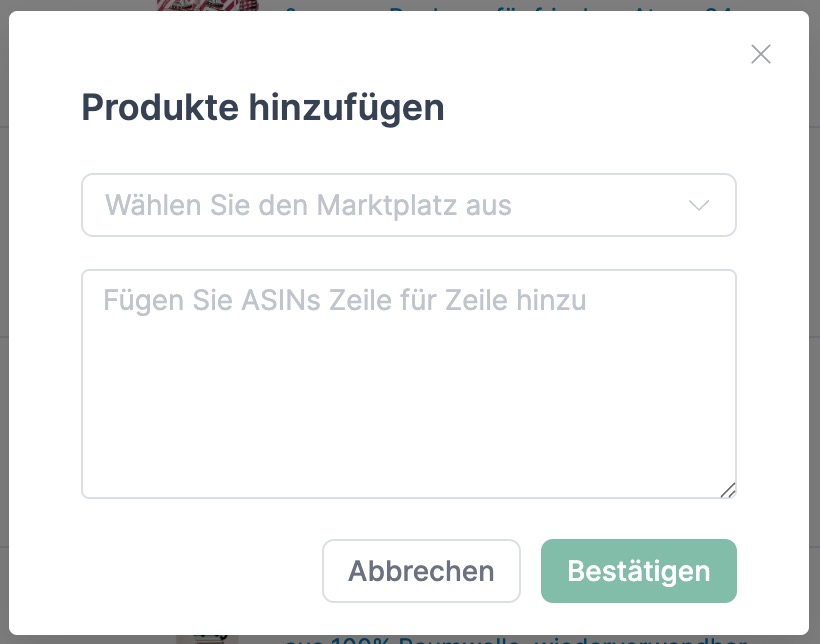 AMALYTIX Produkte auf der Whitelist ergänzen