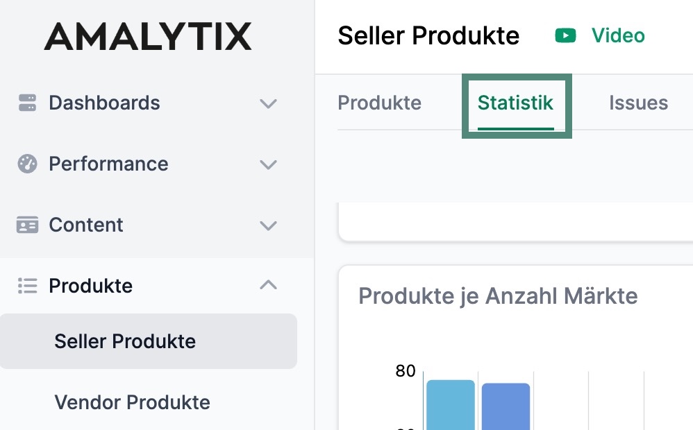 Statistiken zu Seller Produkten