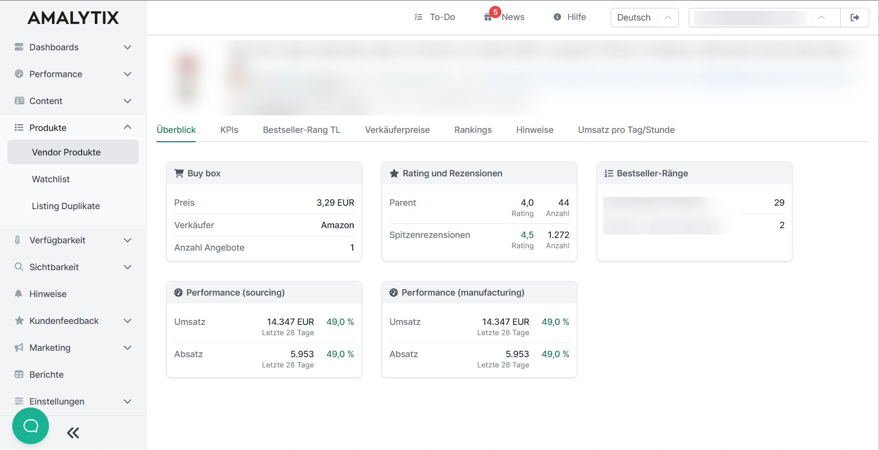 AMALYTIX Vendor Produkte Produktdetailseite