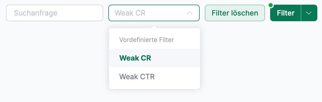Vordefinierte Filter