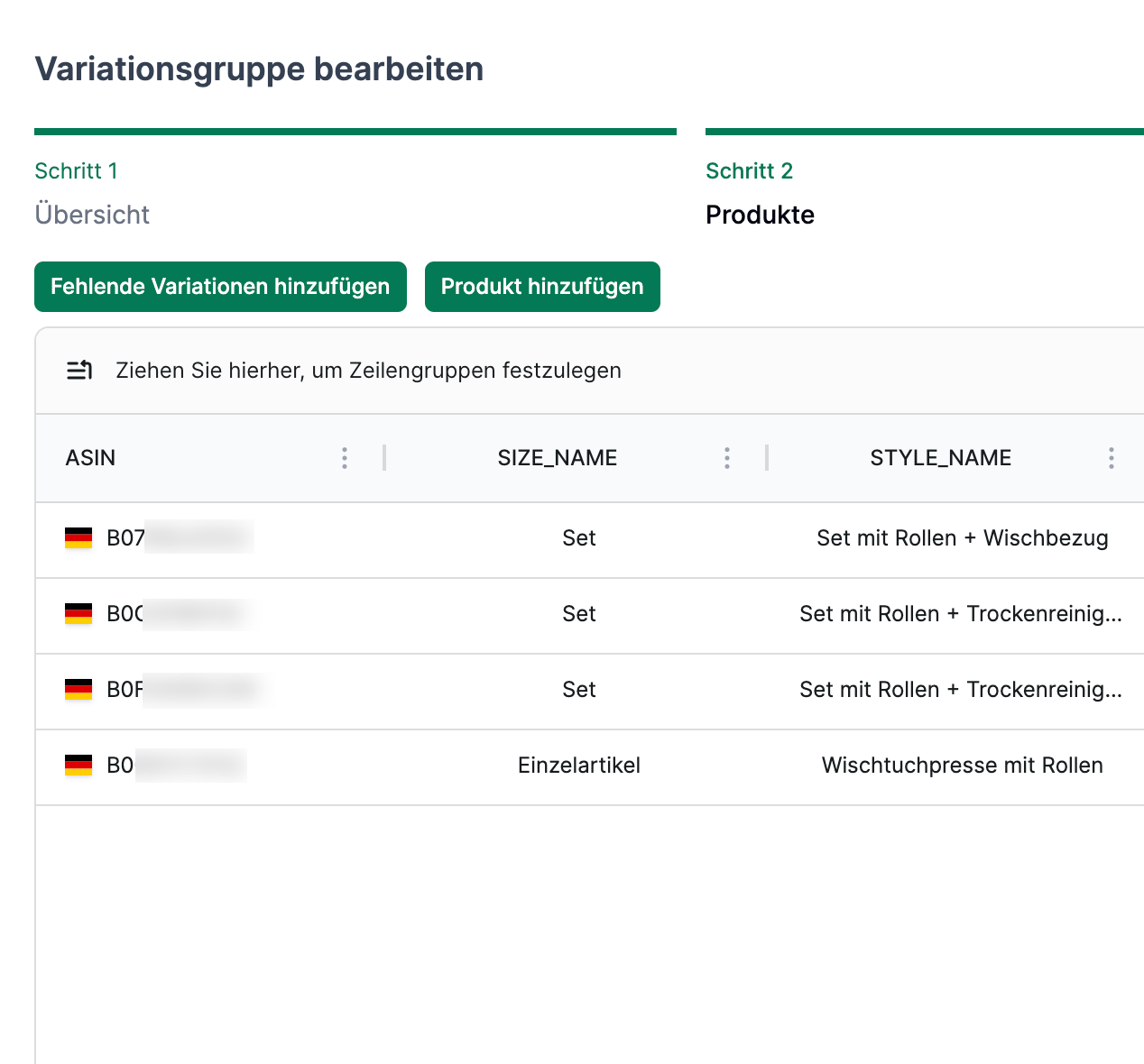 Kaputte Varianten reparieren