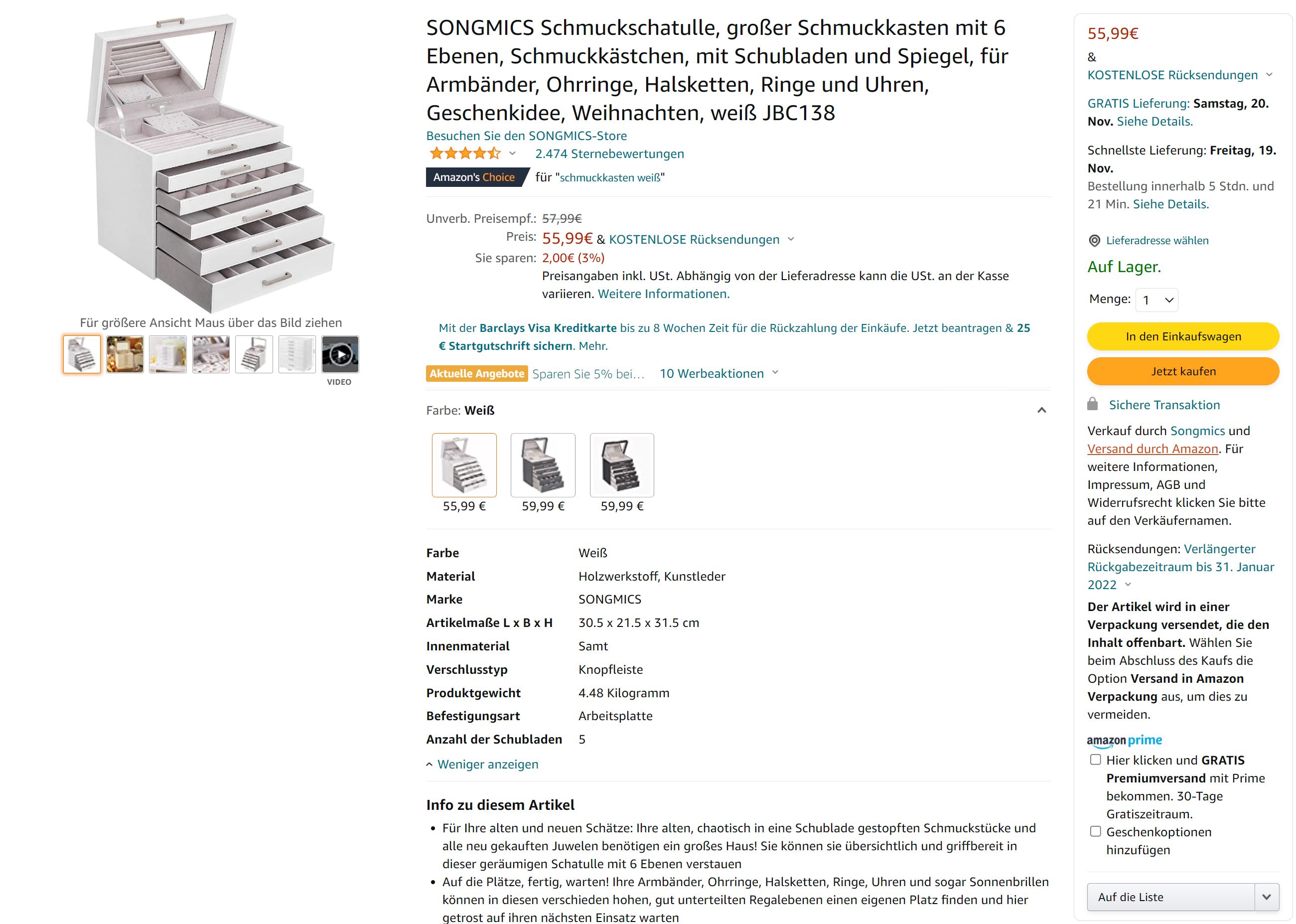 Kennzeichnung auf Amazon, dass ein Produkt für das FFP-Programm zertifiziert ist
