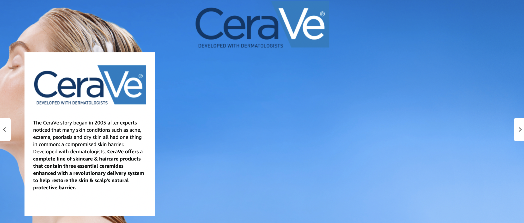 Brand Story module example CeraVe 2