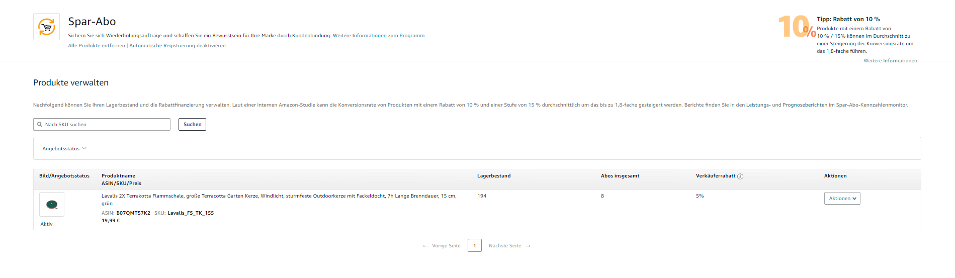 Amazon Spar-Abo Überssicht