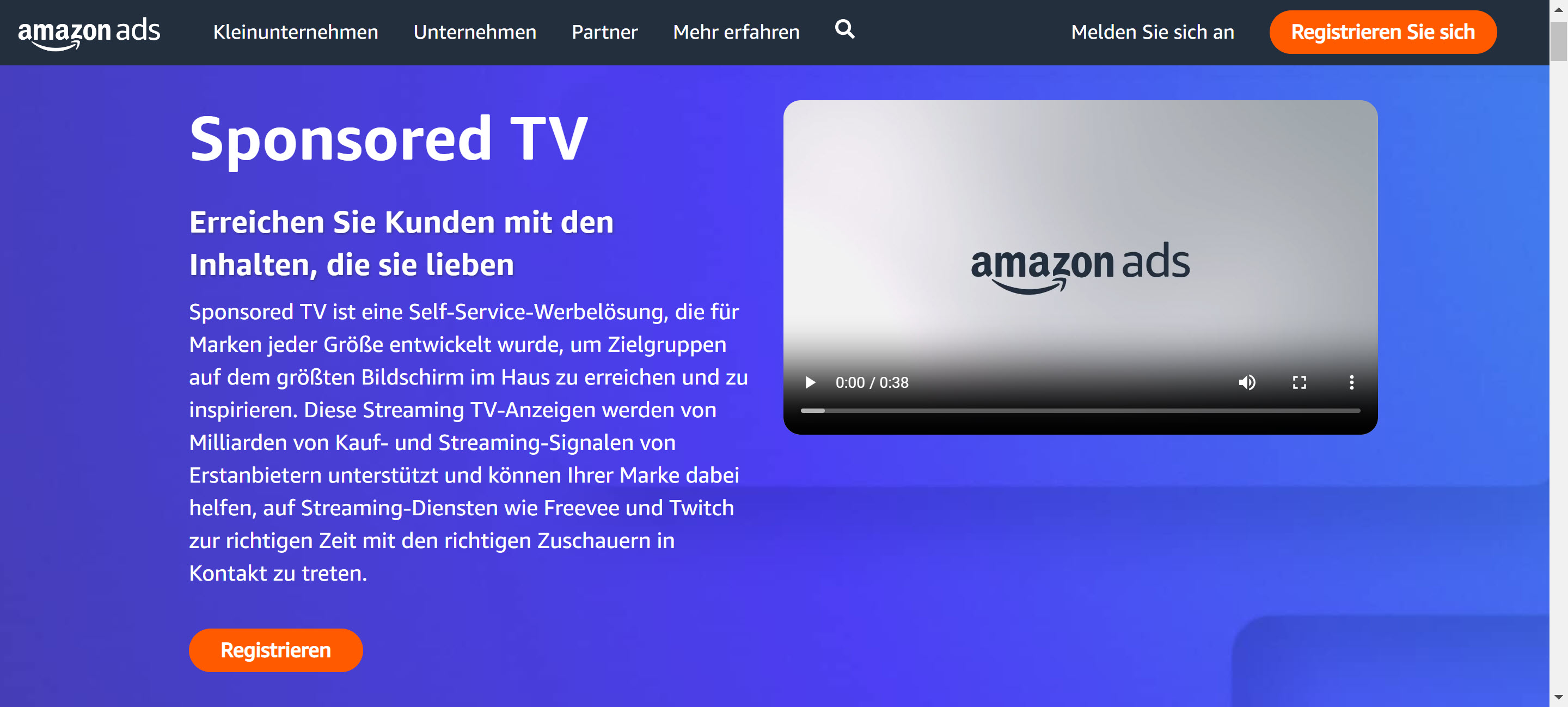 Sponsored TV Website
