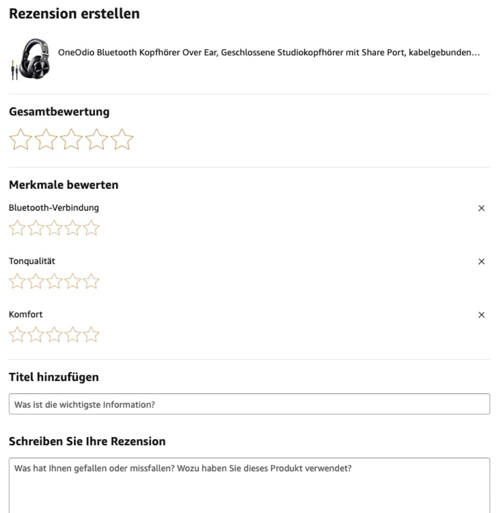 Produktspezifische Amazon Bewertung