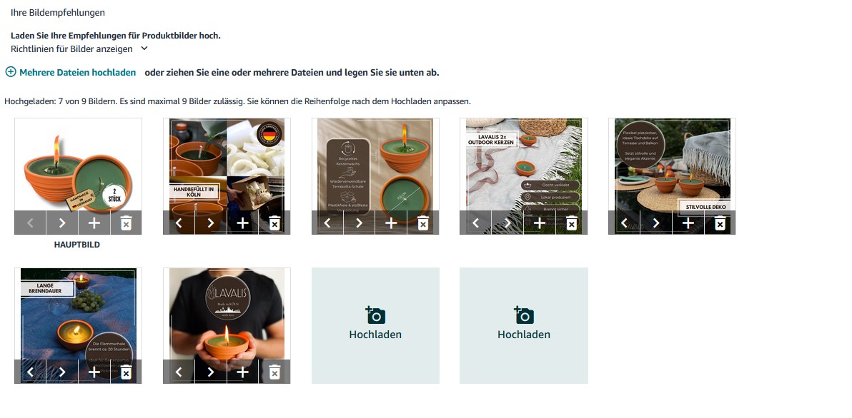 Einpflegen von Bildern auf Amazon