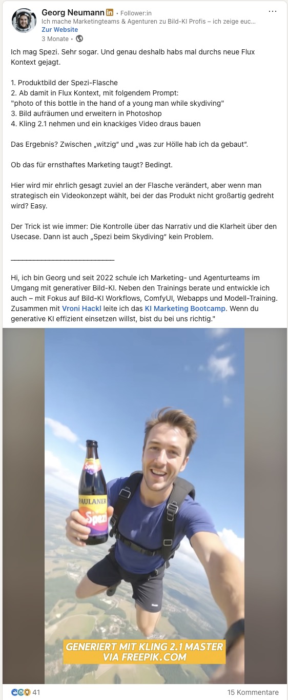 LinkedIn Post Georg Neumann
