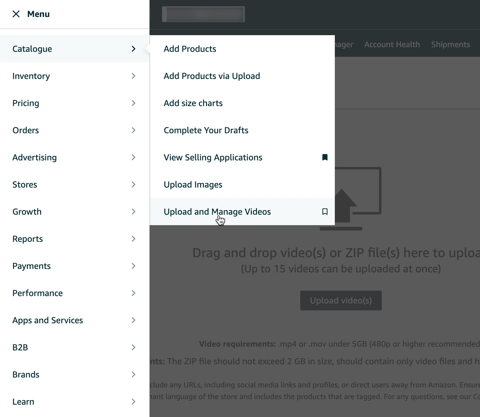 Produktvideo-Upload im Seller Central
